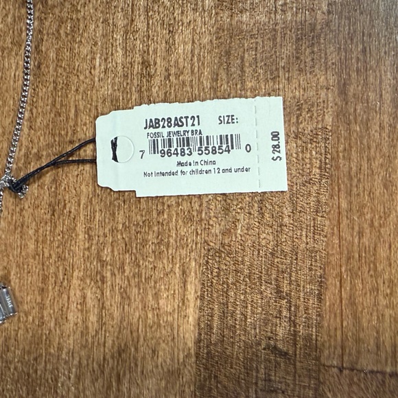 Fossil Silver Tone Starburst Bar Slider Bracelet - Picture 3 of 4